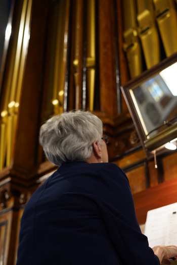 Antoinette playing the organ