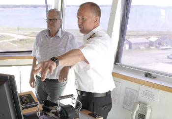 On the bridge of a Wood Islands Ferry